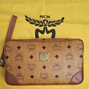 MCM Cognac Visetos Clutch